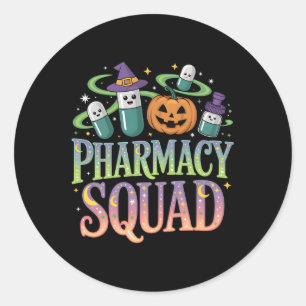 Schattigee Apotheek Squad Halloween Pillen Pumpkin Ronde Sticker