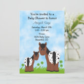 Schattigee Appaloosa Mare en Foal Horse Baby showe Kaart (Staand voorkant)