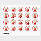 Schattigee appel fruit liefhebbers partij ronde sticker (Vel)
