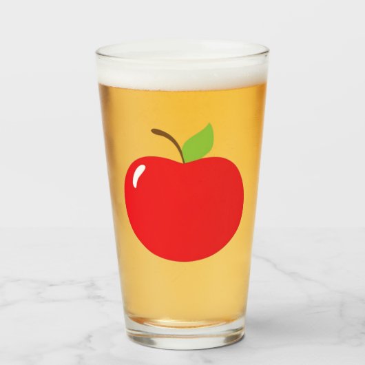 Schattigee appel van je oogplezier Cartoon Glas (Voorkant gevuld)