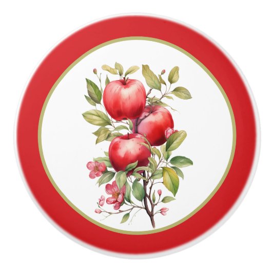 Schattigee appelfruitkeuken keramische knop (Voorkant)