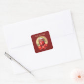 Schattigee appeljam jelly tekst toevoegen vierkante sticker (Envelop)