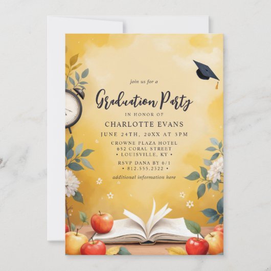 Schattigee Appels Boeken Docent Afstuderen Party F Kaart (Voorkant)