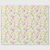 Schattigee Appels & Peren handgetekend wit rood gr Cadeaupapier (Vlak)