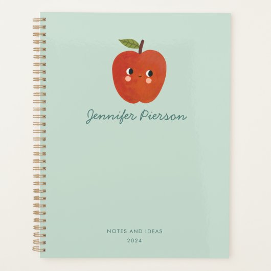 Schattigee Apple aangepaste handschriftnaam Planner (Voorkant)