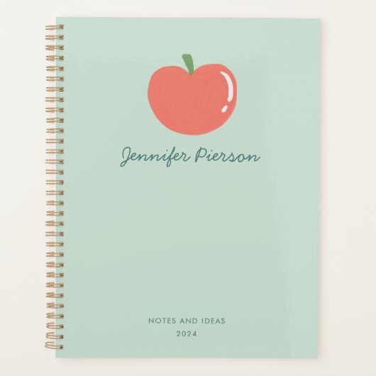Schattigee Apple aangepaste handschriftnaam Planner (Voorkant)