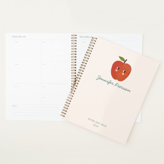 Schattigee Apple aangepaste handschriftnaam Planner (Display)