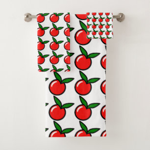 Schattigee Apple Cherry Red Fruit Fun Keuken Carto Bad Handdoek