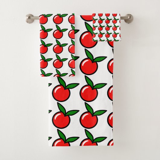 Schattigee Apple Cherry Red Fruit Fun Keuken Carto Bad Handdoek (Insitu)