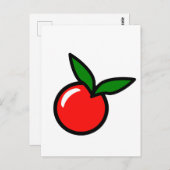 Schattigee Apple Cherry Red Fruit Fun Keuken Carto Briefkaart (Voorkant / Achterkant)