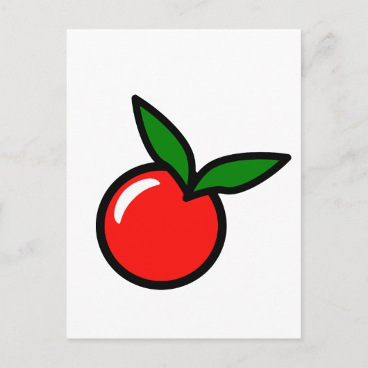 Schattigee Apple Cherry Red Fruit Fun Keuken Carto Briefkaart (Voorkant)