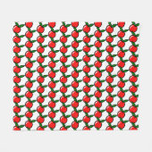 Schattigee Apple Cherry Red Fruit Fun Keuken Carto Fleece Deken (Voorkant (Horizontaal))