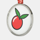 Schattigee Apple Cherry Red Fruit Fun Keuken Carto Metalen Ornament (Links)