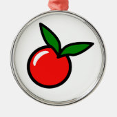 Schattigee Apple Cherry Red Fruit Fun Keuken Carto Metalen Ornament (Voorkant)