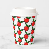 Schattigee Apple Cherry Red Fruit Fun Keuken Carto Papieren Bekers (Voorkant)