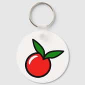 Schattigee Apple Cherry Red Fruit Fun Keuken Carto Sleutelhanger (Voorkant)