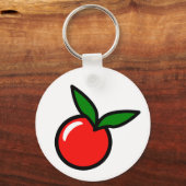 Schattigee Apple Cherry Red Fruit Fun Keuken Carto Sleutelhanger (Voorkant)