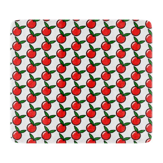 Schattigee Apple Cherry Red Fruit Fun Keuken Carto Snijplank (Voorkant)