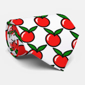 Schattigee Apple Cherry Red Fruit Fun Keuken Carto Stropdas (Opgerold)