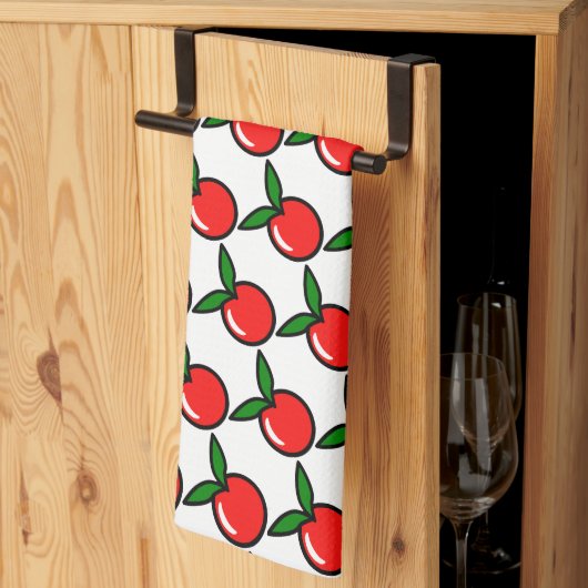 Schattigee Apple Cherry Red Fruit Fun Keuken Carto Theedoek (Derde Gevouwen)