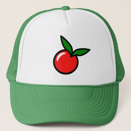 Schattigee Apple Cherry Red Fruit Fun Keuken Carto Trucker Pet (Voorkant)
