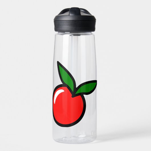 Schattigee Apple Cherry Red Fruit Fun Keuken Carto Waterfles (Voorkant)