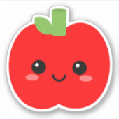 Schattigee Apple Face Vinyl Sticker voor Tumblers  (Voorkant)