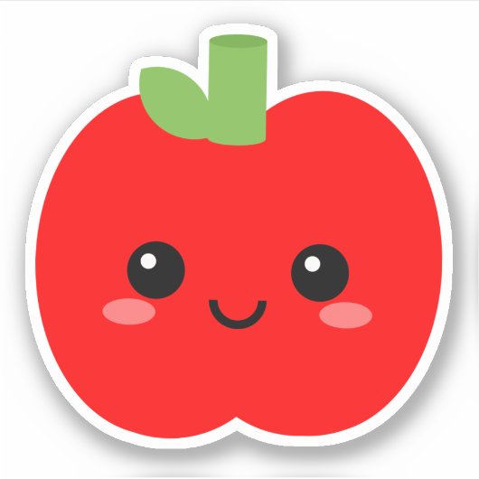 Schattigee Apple Face Vinyl Sticker voor Tumblers  (Voorkant)