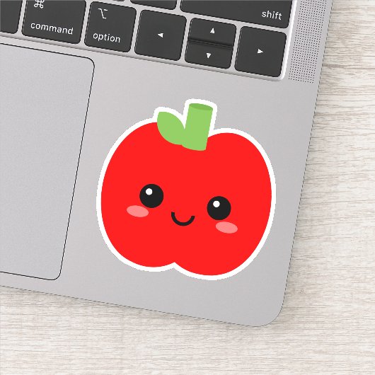 Schattigee Apple Face Vinyl Sticker voor Tumblers  (Detail)