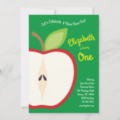 Schattigee Apple Fruit Kinder 1e verjaardag Party  Kaart (Voorkant)