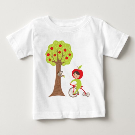 Schattigee Apple Girl Fietsen door een Apple Tree (Voorkant)