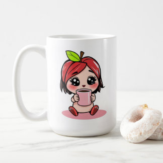 Schattigee Apple Head Chibi Drink koffie Koffiemok
