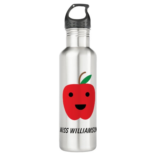Schattigee Apple Kawaii Red Personalize Waterfles (Voorkant)