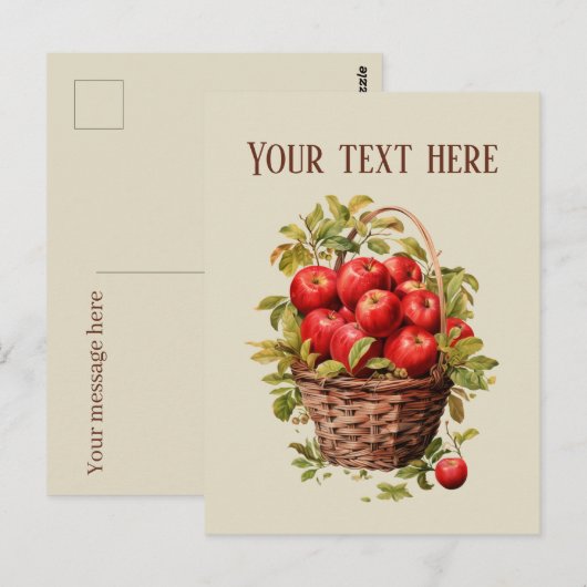 Schattigee apple lovers fruitverkopers bericht toe briefkaart (Voorkant / Achterkant)