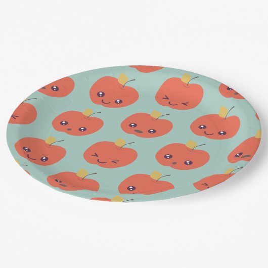 Schattigee Apple Pattern Paper Borden Papieren Bordje (Gekanteld)