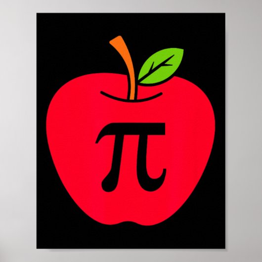 Schattigee Apple Pie Happy Pi Day Wiskunde Teacher Poster (Voorkant)