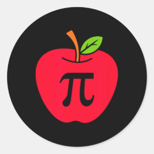 Schattigee Apple Pie Happy Pi Day Wiskunde Teacher Ronde Sticker