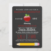 Schattigee Apple Teacher Afstuderen Invitation Kaart (Voorkant)