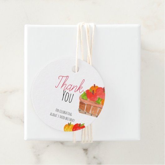 Schattigee Apple Verjaardag kind Feest Favor label (In situ)