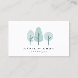 SCHATTIGEE AQUA BLUE BLAUWGROEN TREE TRIO LANDSCAP VISITEKAARTJE