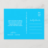 Schattigee Aqua Blue Elegant Peacock Feather Briefkaart (Achterkant)