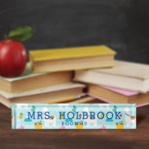 Schattigee Aqua Blue Llama Pattern Teacher's