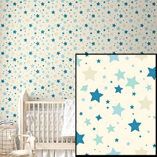 Schattigee Aqua & Blue Stars Behang