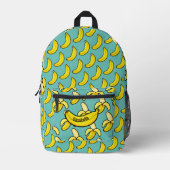 Schattigee Aqua Blue Yellow Banana gepersonaliseer Bedrukte Rugzak (Voorkant)