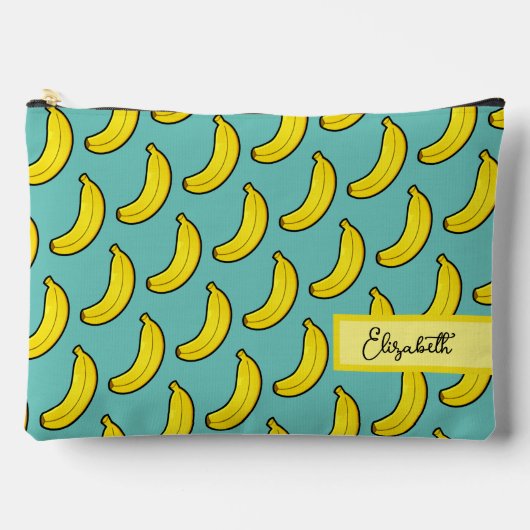 Schattigee Aqua Blue Yellow Banana gepersonaliseer Etui (Voorkant)