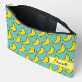 Schattigee Aqua Blue Yellow Banana gepersonaliseer Etui (Open)