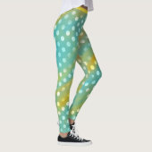 Schattigee Aqua en Gele Leggings met Witte Stippen (Rechts)