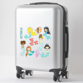 Schattigee Aqua Mermaid Princess Contour Sticker (Koffer)