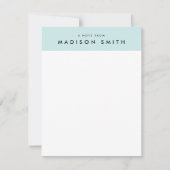 Schattigee Aqua Stripes Modern briefpapier notitie Kaart (Voorkant)