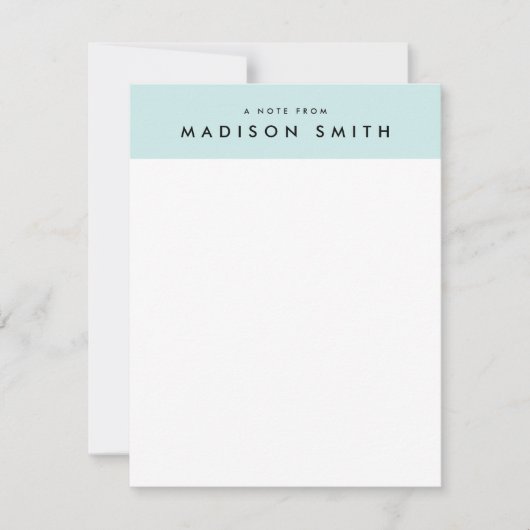 Schattigee Aqua Stripes Modern briefpapier notitie Kaart (Voorkant)